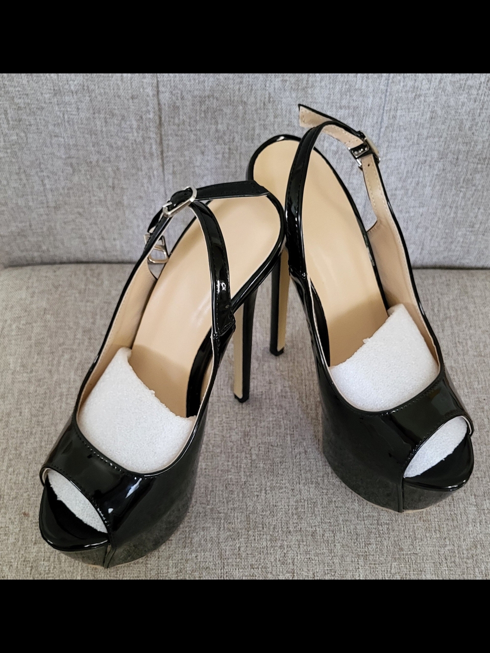 Black Patent High Heel Stiletto Pump